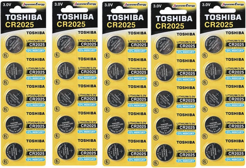 Toshiba CR2025 3 Volt Lithium Coin Battery (25 Batteries)