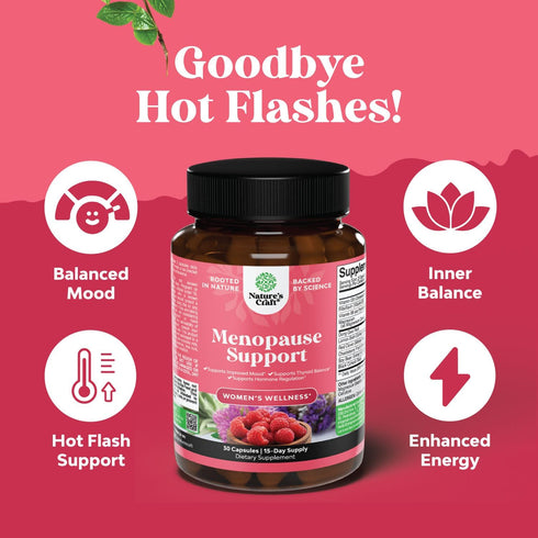 Complete Herbal Menopause Supplement for Women - Hormone Balance Relief with Dong Quai, Vitex, Chaste Berry, Black