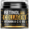 Retinol Face Cream, Natural Anti-Wrinkle Cream, Anti-Aging Facial Moisturizer with Collagen & Hyaluronic Acid
