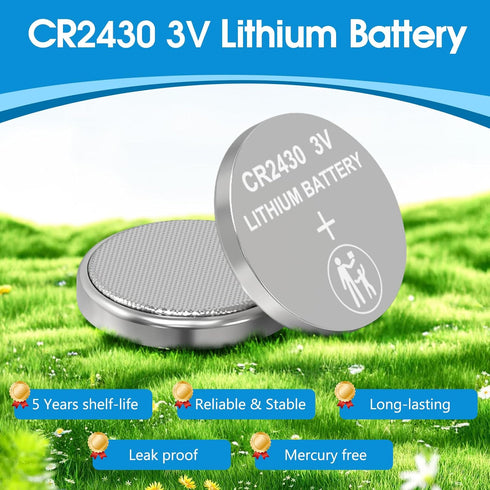 CR2430 Battery, 3V Lithium Coin Battery 15 Count Pack, CR 2430 3 Volt Button Cell Battery Replacement for Remote Controls, Car Key Fobs, Watches, Calculators, Thermometers