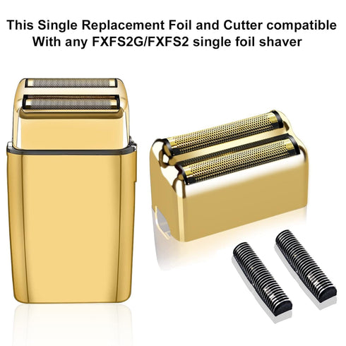 Replacement Foil and Cutter, Double Foil Shaver Head Compatible with BaBylissPRO Barberology FXFS2 Shaver