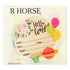 R HORSE Baby Birth Announcement Sign with Marker Pen, Pink Floral Baby Name Sign with Ink Pad for Hand and Footprints