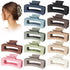 Vigorpace 12 Pack Medium Hair Claw Clips for Women Girls, Strong Hold, Matte Square, Thick Thin Hair