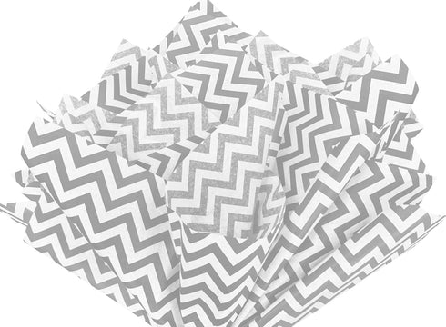 Flexicore Packaging Metallic Silver Zig Zag Chevron Gift Wrap Tissue Paper, 15 Inch X 20 Inch, 10 Sheets, Silver for