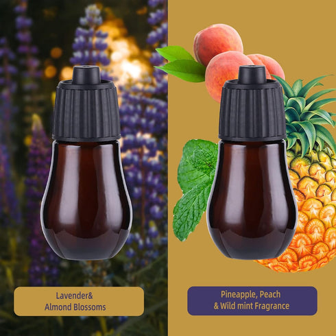 Essential Oil Diffuser - Waterless, Battery Powered, 3 Timer Settings for Bedroom, Yoga Room, Toilet, Pet Room, White