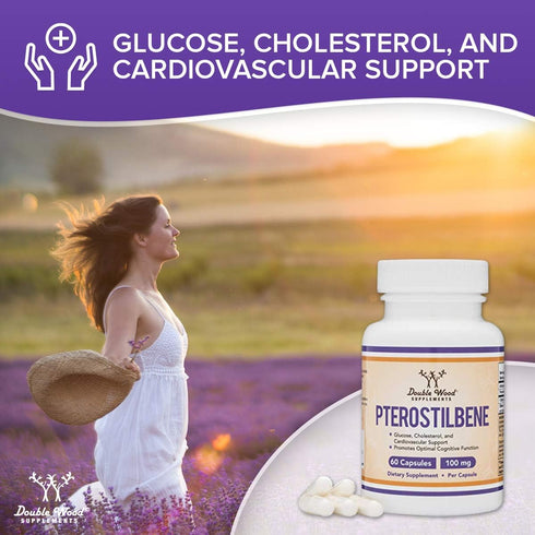 Pterostilbene Supplement 100mg Capsules, 60 Capsules, Superior to Resveratrol, Antioxidant for Longevity Support