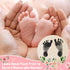 R HORSE Baby Birth Announcement Sign with Marker Pen, Pink Floral Baby Name Sign with Ink Pad for Hand and Footprints