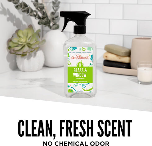 Aunt Fannie's Glass & Window Cleaning Vinegar Spray - Natural Streak-Free Cleaner, 16.9 Ounces (Pack of 3)