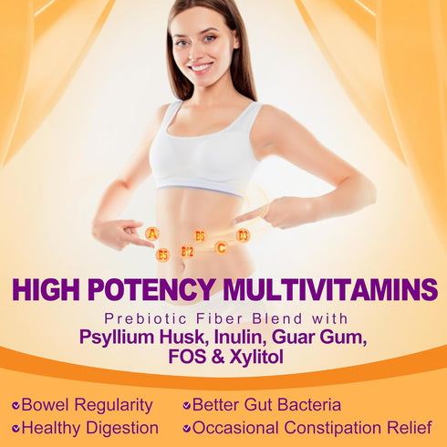 1 Pack Prebiotic Fiber 7G Supplement Gummies for Adults - 2000mg Prebiotic Fiber Blend, Sugar Free