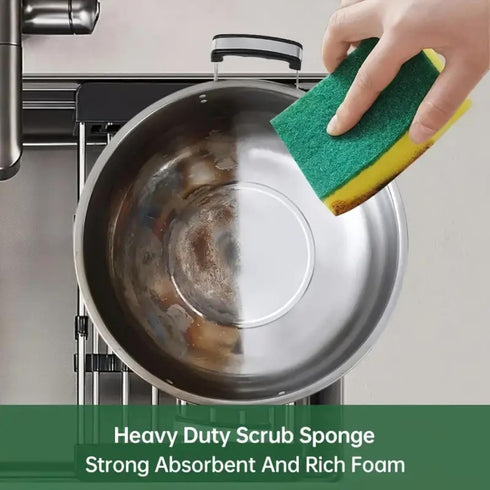 Set 14 5 Sponge and Microfiber Cloth Heavy Duty Scrub Sponges + Cleaning Cloths Multi-Purpose Kitchen and Household Use