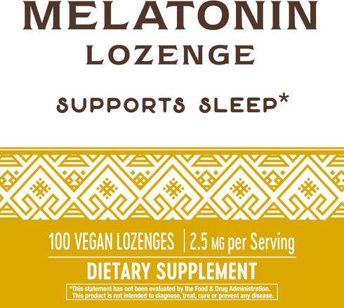 Nature's Way Melatonin Lozenge, Sleep Support*, 2.5 mg, 100 Vegan Lozenges