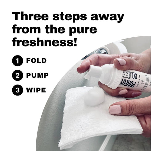 PUREGY CO. Ultra Gentle Toilet Paper Foam Spray | Unscented, Quickly Dissolve Formula | Flushable, Eco-Friendly Wet