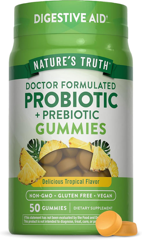 Nature's Truth Probiotic Gummies for Adults, 50 Count, Vegan, Non-GMO & Gluten Free Digestive Health Supplement
