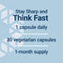 Life Extension Quick Brain Nootropic, 30 Vegetarian Capsules, Enhanced Brain Performance