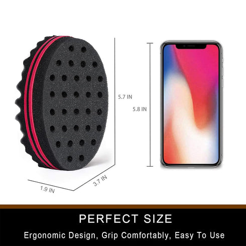 Magic Twist Hair Sponge, Barber Hair Brush Sponge, Styling Tool for Dreadlocks, Coils, Afro Curl (2 PACK)