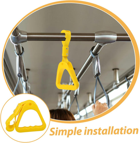 Subway Handrail Ring for Seniors Portable Mobility Aid Vehicle Support Handle Durable Yellow Grab Handle for Elderly