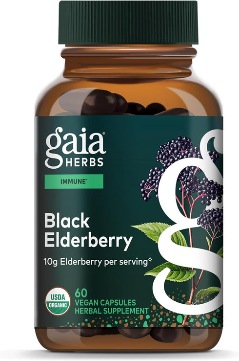 Gaia Herbs Black Elderberry - Daily Immune Support Supplement to Help Support