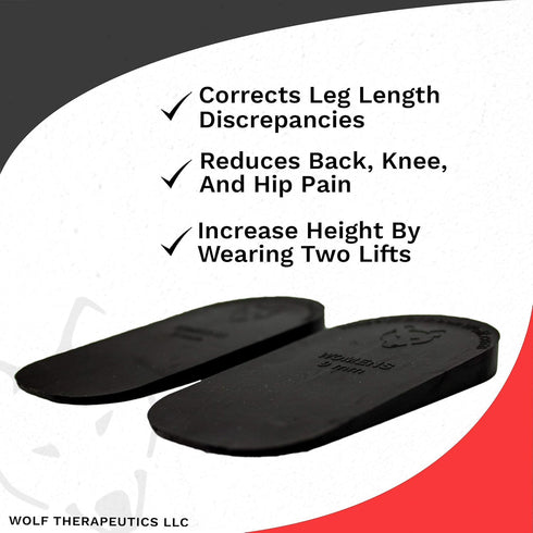 Dr. Wolf Heel Lifts for Shoes, Women's 5mm Height Increase Insoles, 6 Pack
