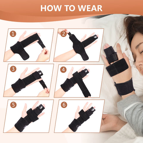 2 Finger Splint, Adjustable Finger Brace for Broken Fingers, Mallet Finger Splints, Arthritis Pain Relief (S/M)