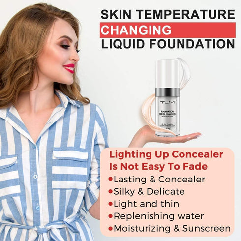 TLM Colour Changing Foundation, 2Pack – Flawless Moisturizing Liquid Makeup Base for Women, SPF15, Non-Greasy