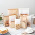 Roppolo 100 Packing 3.9 Inch Pcs Bread Bags with Tin Tie, Loaf Bags Made Of White Cotton Paper, Storage Bag with Clear