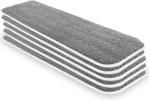 5 Pack Microfiber Mop Replacement Pads 18 Inch Compatible with Bona Floor Care System, Reusable Wet Dry Mop Refill