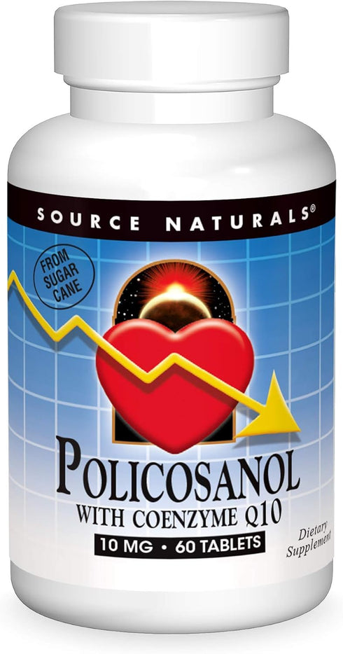 Source Naturals Policosanol with Coenzyme Q10 10 mg Tablet, 60 Count