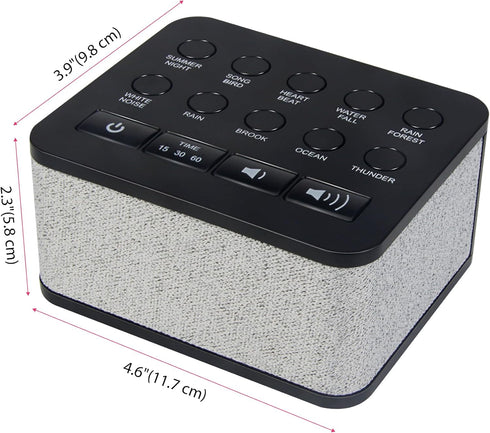 White Noise Machine, Sleep Sound Machine with 10 Natural Sounds, Volume Control & 3 Timers for Home Office Travel