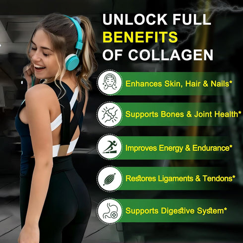 NATURE TARGET Multi-Collagen-Peptides-Powder, Hydrolyzed Collagen with Energy Blend & Multivitamins, 35 Servings