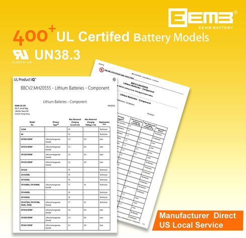 EEMB 4PACK LIR1654 Rechargeable Battery 3.7V Lithium-ion Button Batteries for Earphone Wearable Device