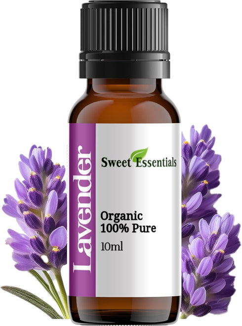 Sweet Essentials Premium Organic Lavender Essential Oil, 10ML, Imported from France - 100% Pure,