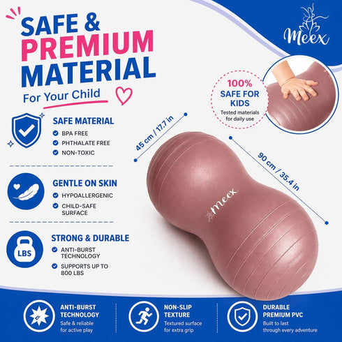 Meex Sensory Peanut Ball for Kids Therapy and Exercise - Enhance Balance, Motor Skills and Physical Therapy Calming