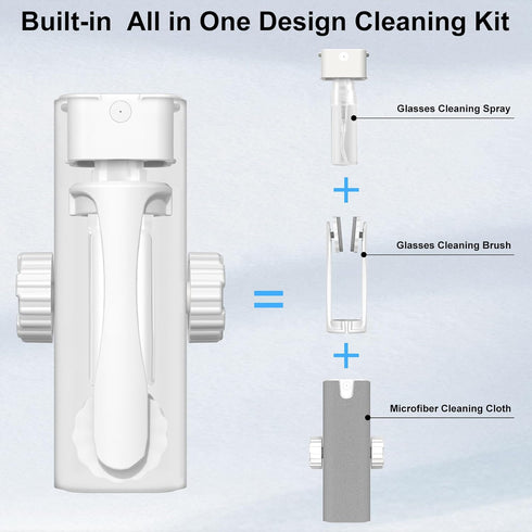 haino Glasses Cleaner, Travel Eyeglass Cleaner, Multifunctional Glasses Cleaning Kit with Microfiber Cleaning Cloth