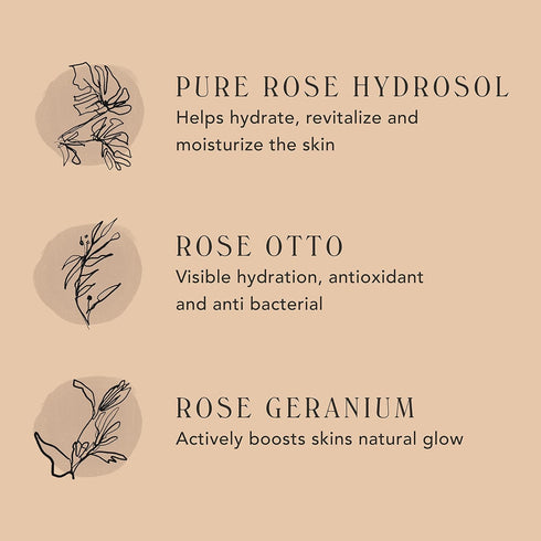 Sofia Luminous Rose Mist, Vegan Face Mist, 4 fl oz Glass Bottle