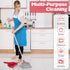 Meanplan 2 Pcs Angle Broom and Dustpan Combo Set, 54'' Indoor Outdoor Cleaning Broom with Step-on Dustpan