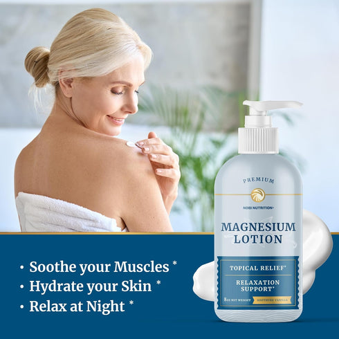 Magnesium Lotion to Relieve Muscle Cramps & Soreness – Calming Support, Topical Magnesium Cream for Leg Cramps