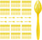 Yellow Plastic Spoons, Heavy Duty Disposable Party Supplies, 104 PCS