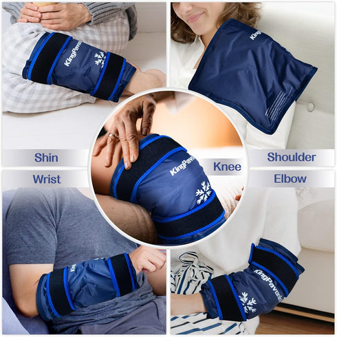 XXL Ice Pack Wrap for Knee After Surgery, Reusable Gel Large Ice Pack for Pain Relief, 1 Pack Blue