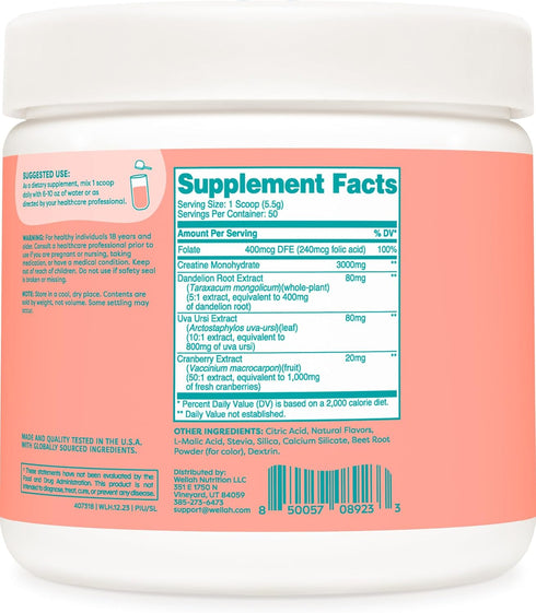 Pump-It-Up Creatine (50 Servings, Strawberry Lemonade) - Creatine Monohydrate with Dandelion & Cranberry
