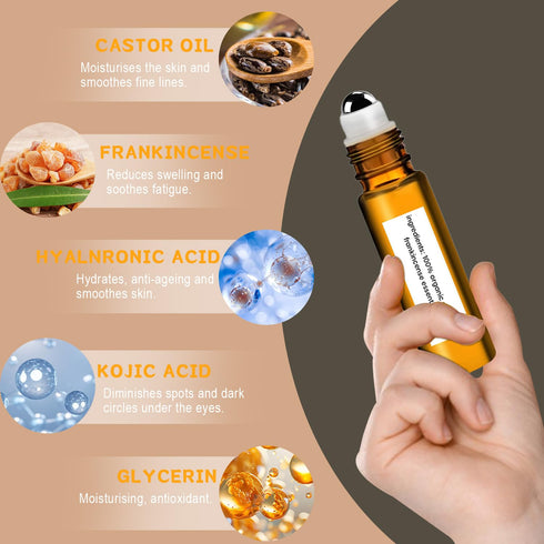 IFVGFB 3 Pcs Castor Oil Frankincense Eye Serum, Reduces Dark Circles & Puffiness, Alleviate Wrinkles & Eyes Fatigue