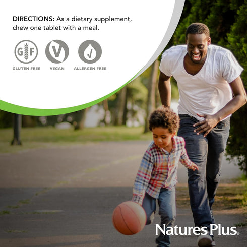 Natures Plus Chewable Bromelain - 40 mg - Natural Proteolytic Enzyme Supplement, 180 Chewable Tablets