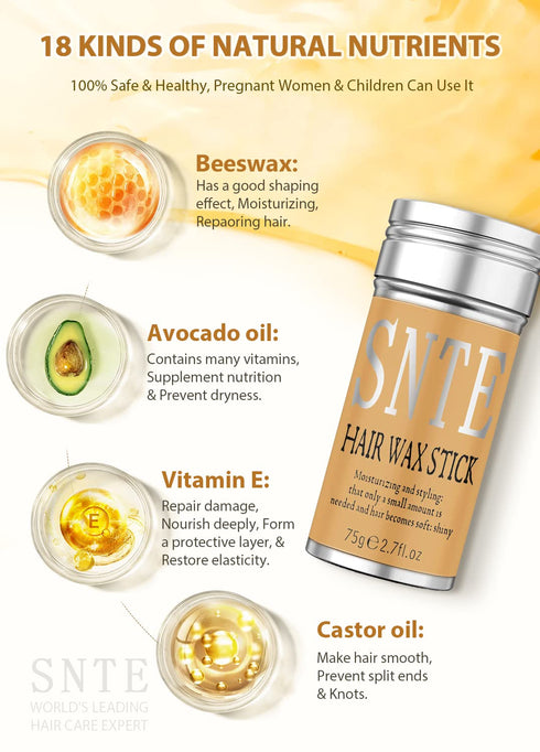 Samnyte Hair Wax Stick, Hair Slick Stick for Women and Kids, Hair Gel Stick for Taming Flyaways