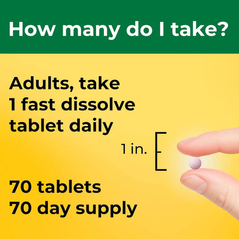Nature Made Extra Strength Vitamin D3 5000 IU - 70 Sugar Free Fast Dissolve Tablets for Immune Health