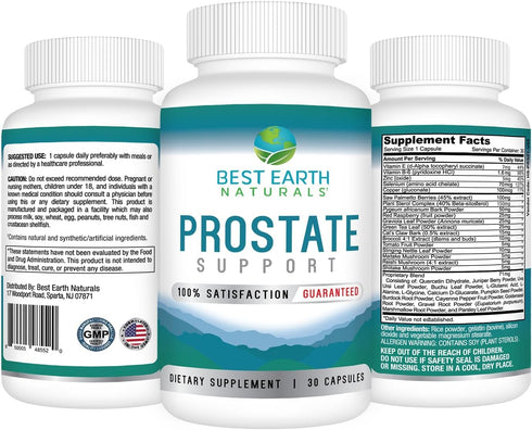 Best Earth Naturals Prostate Support Supplement for Men, 30 Day Supply