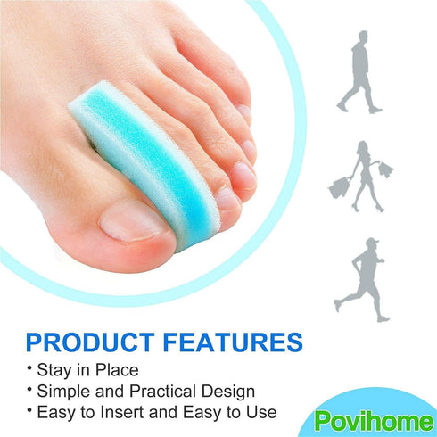 Povihome 10 Pack Foam Toe Spacers, 3-Layer Toe Separators, Large Size for Crooked, Overlapping Toe Relief