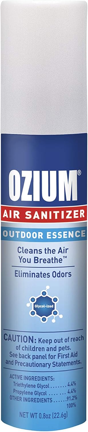 Ozium . Air Sanitizer & Odor Eliminator for Homes, Cars, Offices and More, Outdoor Essence, 0.8 Oz( Pack of 6) (packaging may vary)