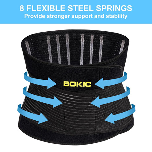 Back Support Belt for Women and Men - Lower Back Brace, Pain Relief for Scoliosis, Sciatica, Herniated Disc, Black-XXL
