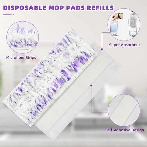 15 Pack Disposable Mopping Pads Refills for Swiffer Power Mop, Replacement PowerMop Pads for Floor Cleaning