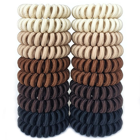 No Crease Spiral Hair Ties 20pcs, Traceless Coil Hair Ties, Waterproof Elastics Hair Bands, Multicolor 1.8inch