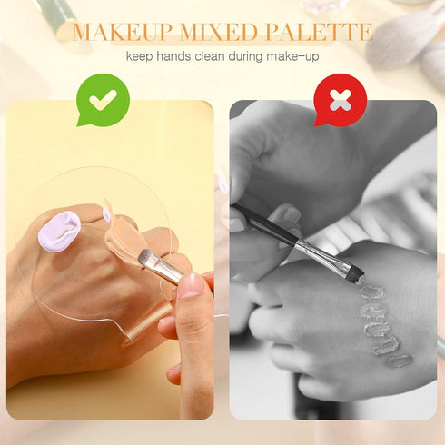 Makeup Mixing Palette, 2 Pieces Handheld Acrylic Foundation Mixing Tray for Makeup Blending